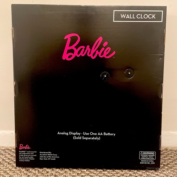 Barbie 18" Wall Clock Silhouette Hot Pink Hanging Analog Clock New In Box Mattel - Picture 2 of 6